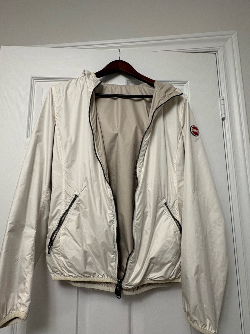 Colmar Light Beige Girls Hooded Windbreaker Reversible Jacket